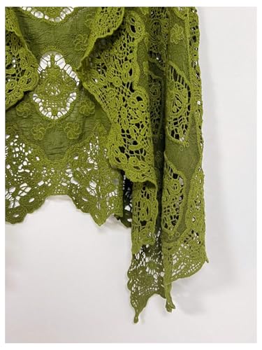 GORGLITTER Women's Crochet Western Vest Hollow Out Sleeveless Open Front Cardigans Knit Tank Tops4