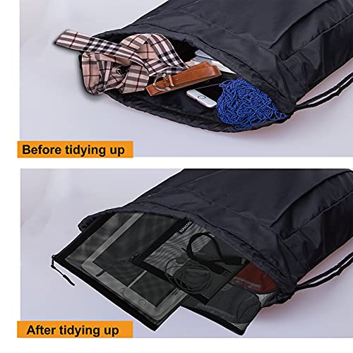 Supacool Set Of 4 Black Travel Mesh Cosmetic Makeup Organizer Bags With Zipper Diaper Bag Organizing Pouches Nylon Toiletries Bag For Women And Men 4Pcs (S/M/L/Xl) (Black（4Pcs）) #TOP2