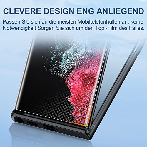 LK Schutzfolie für Samsung Galaxy S22 Ultra, 3 Stück Schutzfolie[Nicht-Glas], Vollständige 3D-Gewölbte Fingerabdruck-ID Displayfolie… – Ansicht 5