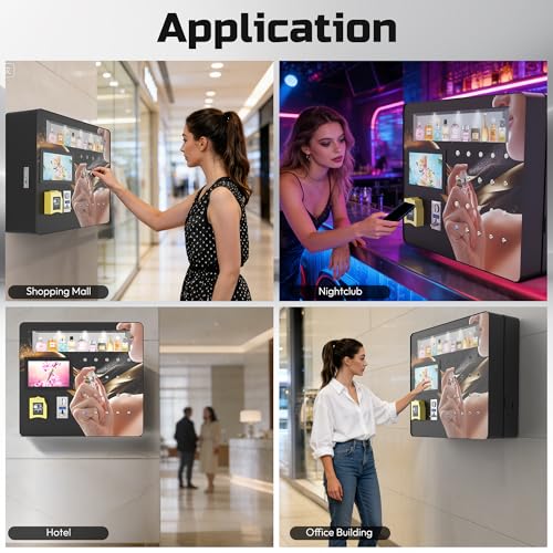 Image of Perfume Vending Machine Coin Operated & Credit Card Payment, Touch Screen Fragrance Dispenser with Automatic Spray Nozzle & Push Button - Commercial Scent Machine for Hotels,Malls (10x120ml Cap)