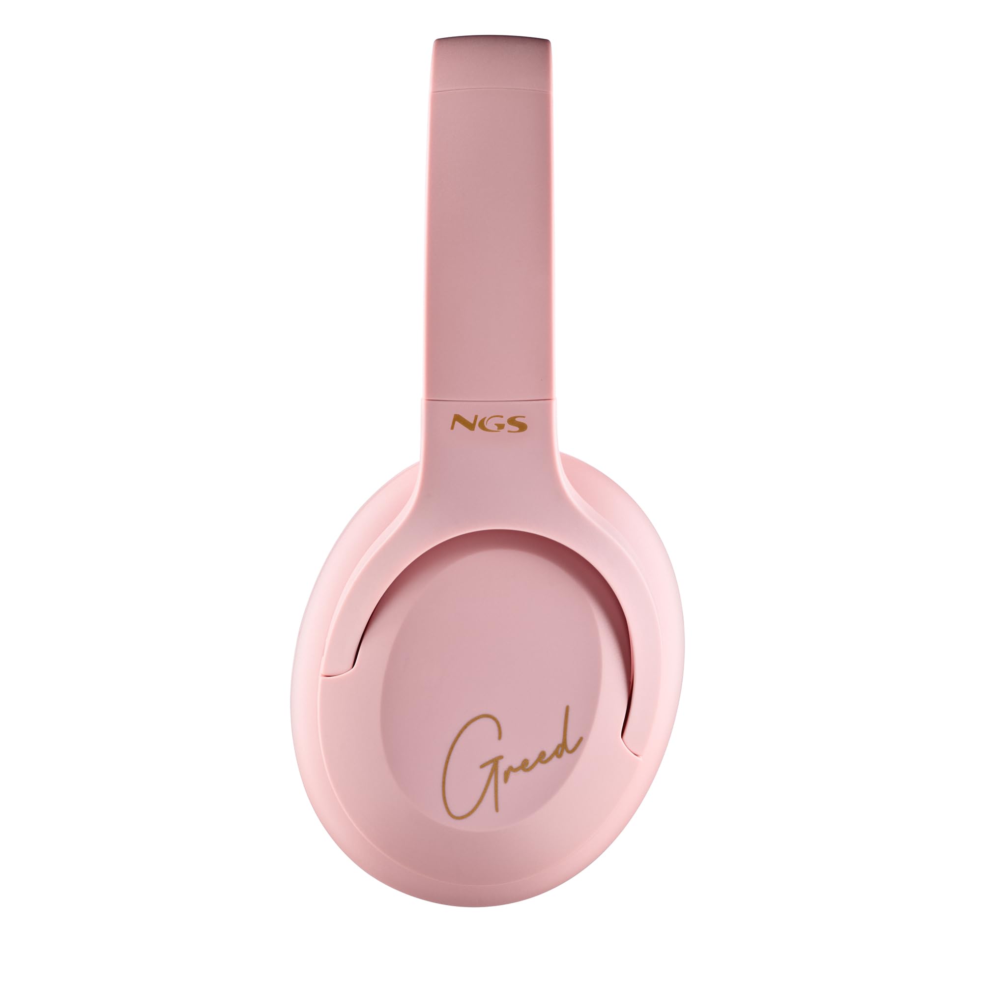 NGS Artica Greed Pink - Casque Supra-aural sans Fil, Compatible avec la Technologie Bluetooth, Léger et Pliable, Microphone Intégré, Batterie 40h, Couleur Rose