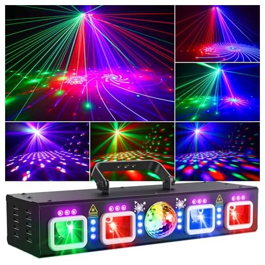 Ehaho 6 en 1 Luces Discoteca L2900 | 3D RGB Luz Discoteca con Musik Sonido Activado | Luces DJ con Mando a Distancia | Iluminación de Escenario con DMX512 para Fiestas, Halloween, Bar, Club, Rave