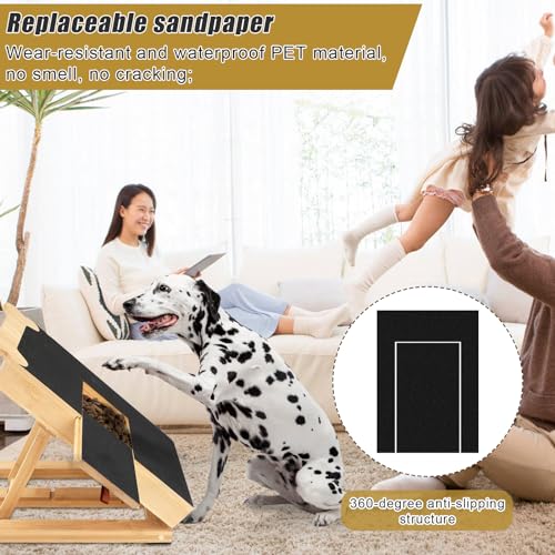 XIHIRCD 5 Stück Hunde Kratzbrett Schleifpapier Ersatz 35 x 25 cm, Emery Hunde Schleifpapier Kratzpad Selbstklebendes Sandpapier Hundekratzer mit Snack-Schublade für Haustiere, Pediküre, Trimmen