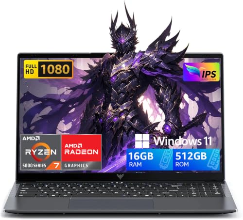 Image of MALLRACE Gaming Laptop,16GB RAM 512GB SSD Laptop Computer with Numeric KB,AMD Ryzen 7 5700U (Beat Intel i7-1255, (8C /16T, up to 4.3GHz), Radeon Graphics,15.6inch FHD Display AMD Laptop,Type C,WiFi 6