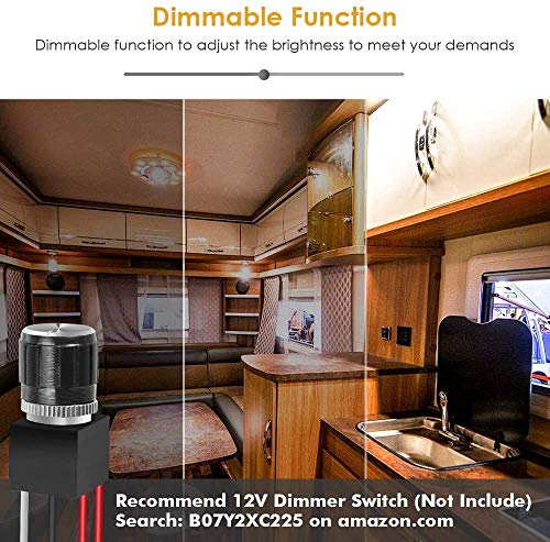 ALOVECO LED RV Boat Ceiling Light 12V LED Recessed Cabinet Lights Waterproof Ultra-Thin LED Interior Lighting for Motorhome Sailboat Yacht 3000K Warm White Case of 12 Packs - Thumbnail 3