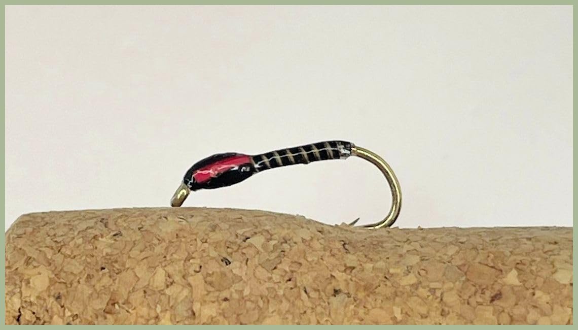 Barbless Red quill buzzers, trout flies, Black, choice of size and quantity, Best Buzzer flies, Top selling buzzer fishing flies (12, 10)