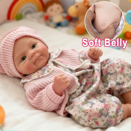 Muñeca bebé de silicona realista de 13 pulgadas miniatura 4