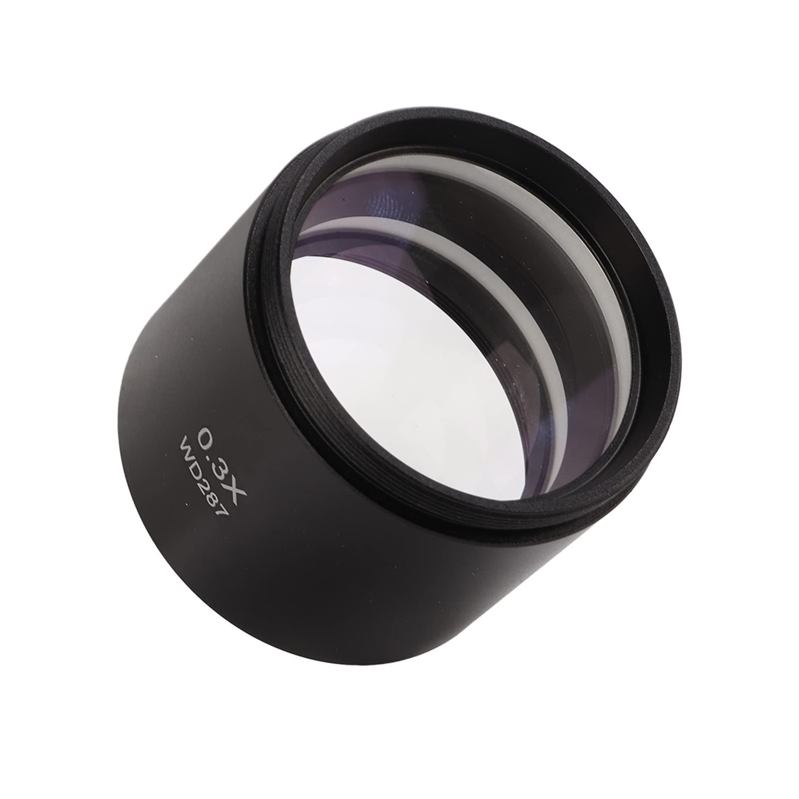 Lente per Microscopio, M48mm (1-7/8in) Lente Obiettivo per Microscopio Trinoculare in Vetro Ottico Clear Imaging Piccolo Corpo a Specchio in Metallo con Interfaccia Filettata da 48 Mm(0,3X)