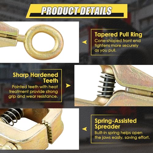 Image of NATGAI Auto Body Repair Pull Clamp, 5 Ton 2-Way Frame Pull Clamp with Self-Tightening Grips, Top & Straight Auto Body Repair Tool for Car Vehicle Automotive Frame Straightening
