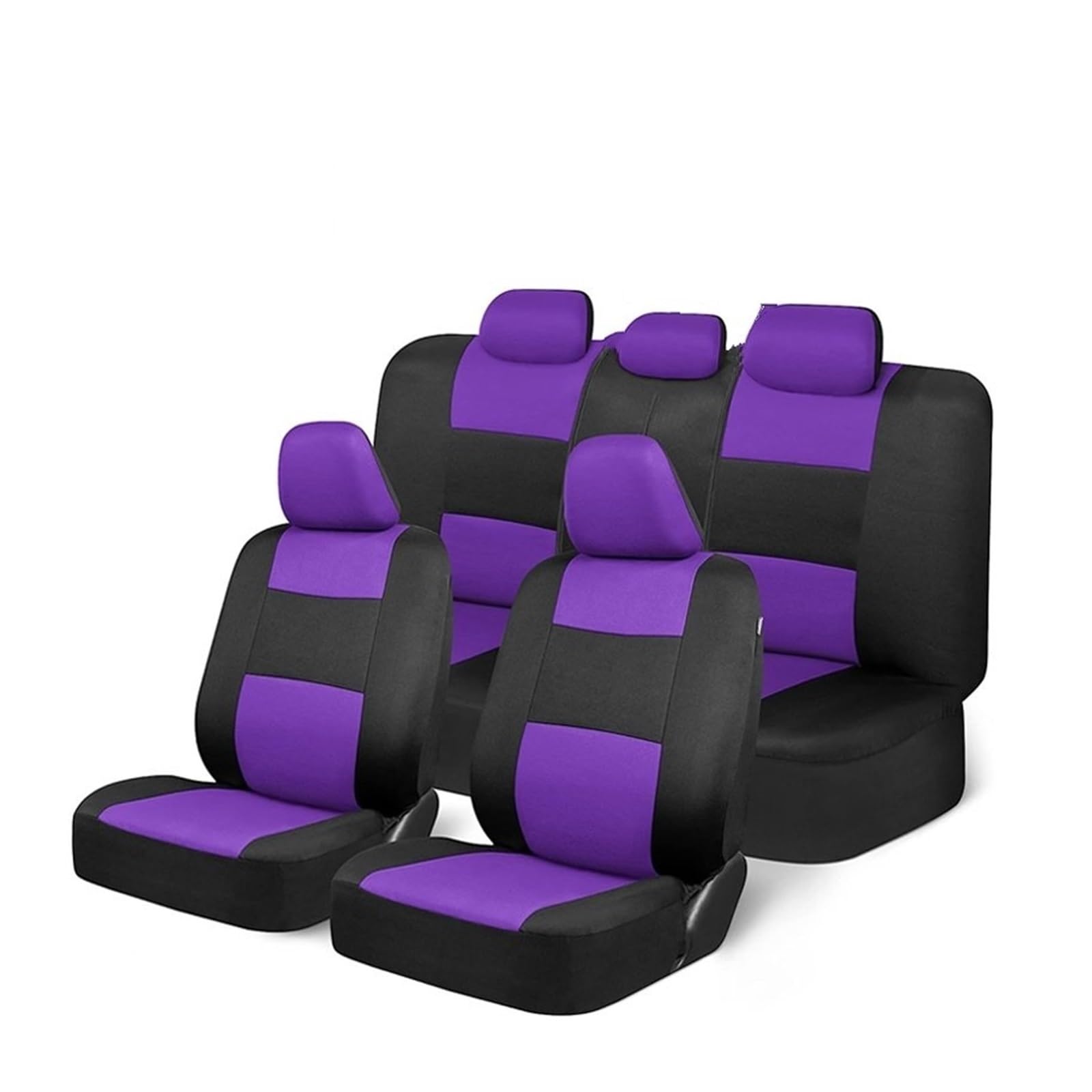 Coprisedile Auto Set Di Coprisedili Universali Per Auto Con Coprivolante, 2 Protezioni Per Le Spalle, Sedile Posteriore Divisibile Coprisedili(Purple)