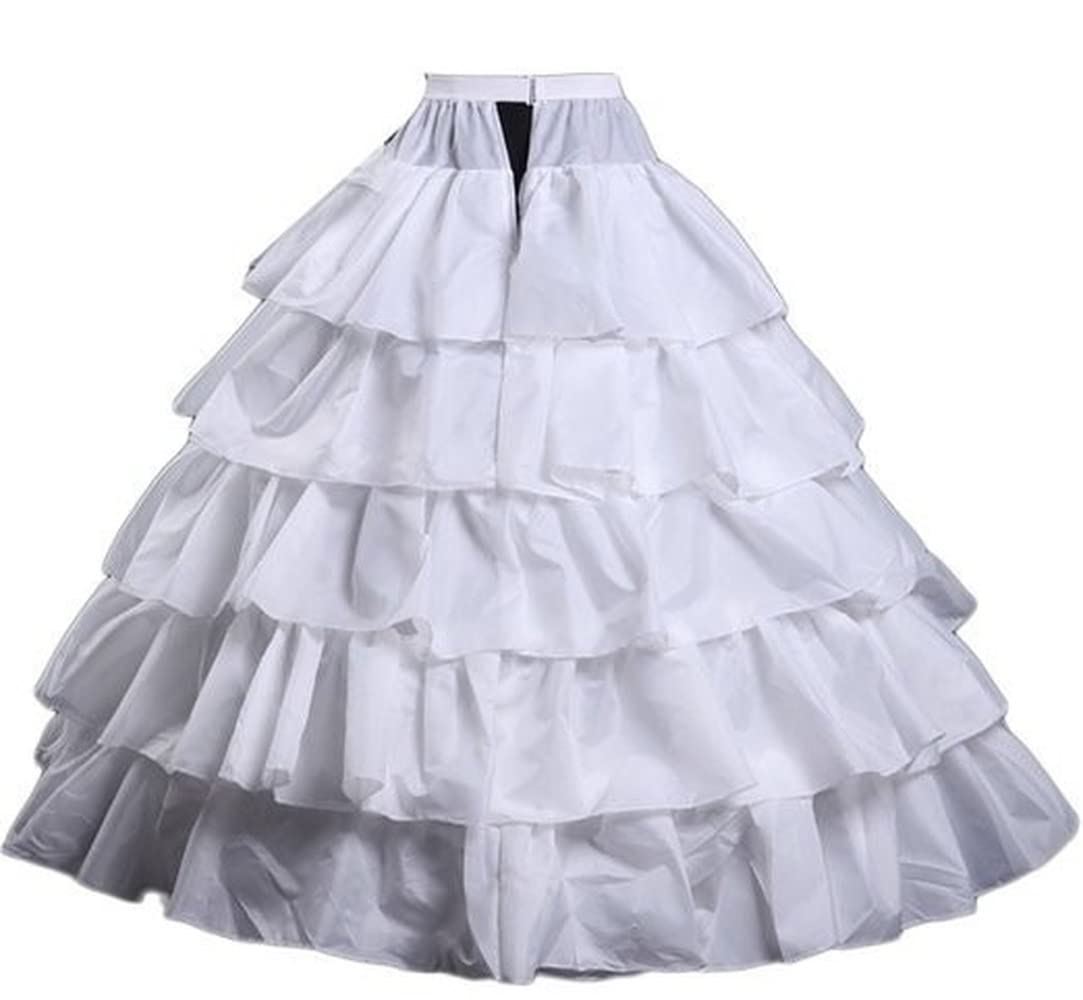 Jupon Crinoline à 4 Anneaux pour Robe de mariée 5 Volants Couches Robe de Bal Demi-Jupe sous-Jupe
