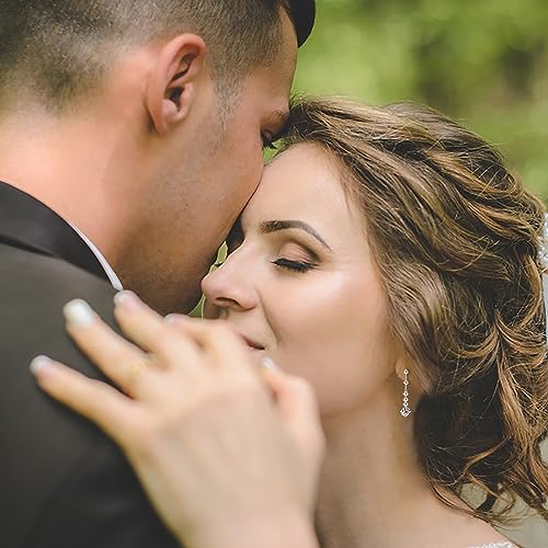 Moissanite Dangle Earrings for Women, 925 Sterling Silver Short Long Drop Earrings 1-4CT D-E Color VVS1 Moissanite Wedding Earrings for Brides Bridesmaid Jewelry Gifts3