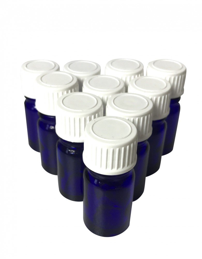 10 Nachfüllbare Glasflaschen Mit Roll-On Kugel - 10 Ml In Blau-Violett & Gelb-Rosa