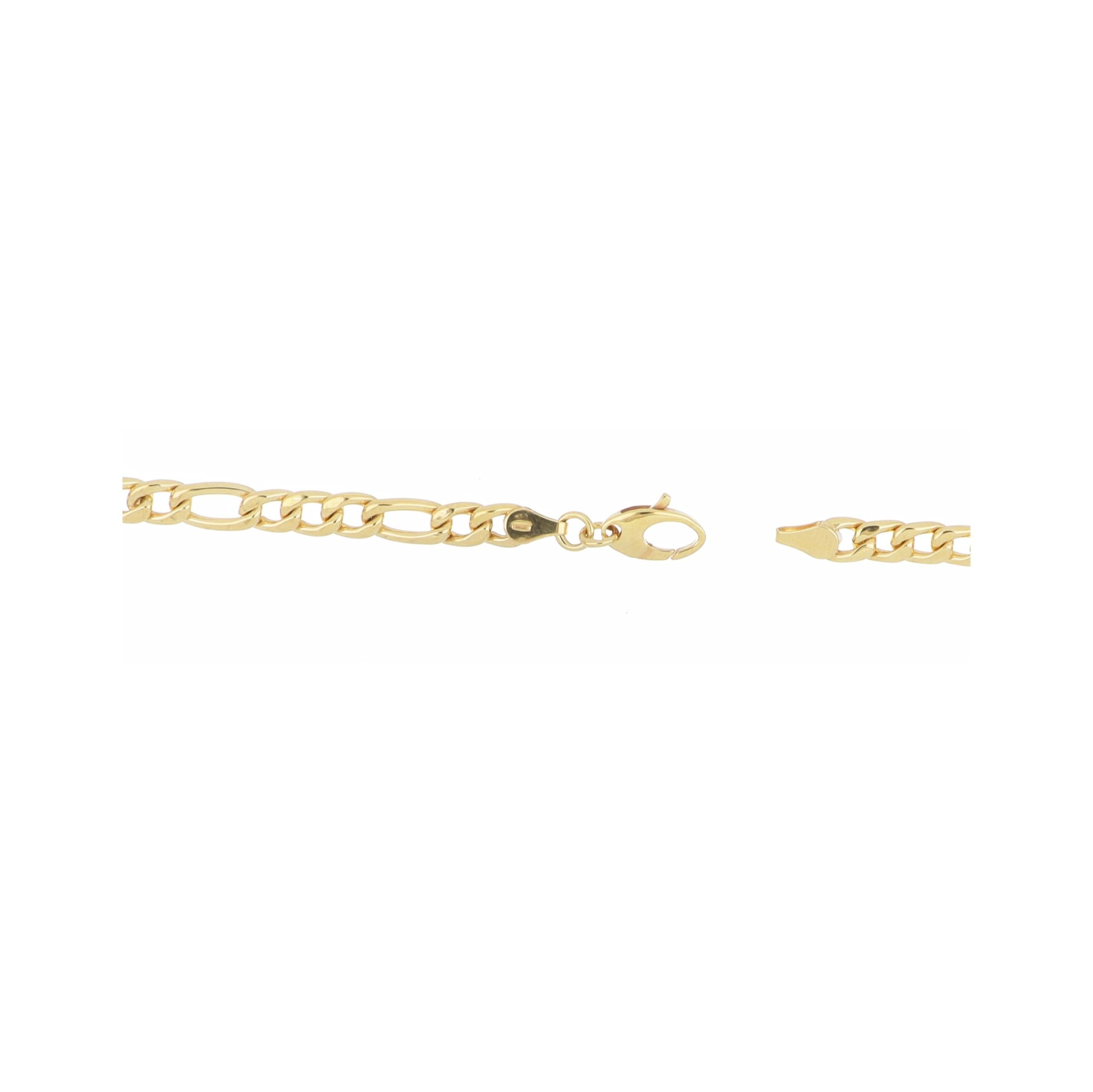 DelPia, Bracciale Unisex Tecnica Brevettata 2begold in Oro 18kt e Anima Argento Sterling 925 Modello Figaro (20,5cm)