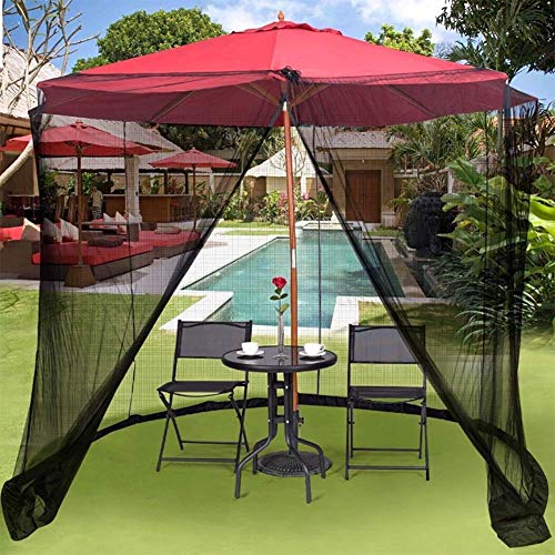 Moustiquaire extérieure de table pour parasol de jardin grand filet repas terrasse en famille