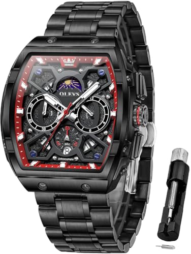 Image of OLEVS Men Watches Square Business Dress Diamond Analog Quartz Date Luxury Watch for Men Casual Stainless Steel Waterproof Luminous Wrist Watch