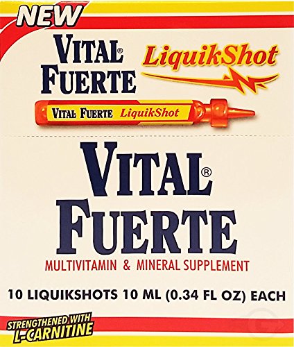 Vital Fuerte Liquid Shot Dietary Supplement 10 Units - Suplemento Multivitaminico (Pack of 12)