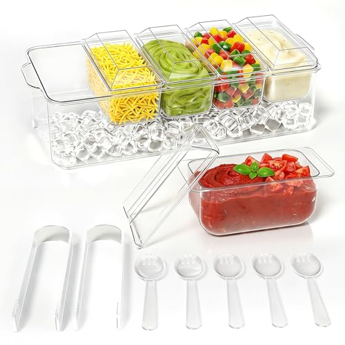 ARSTPEOE Condiment Tray, Chilled Condiment Server for...