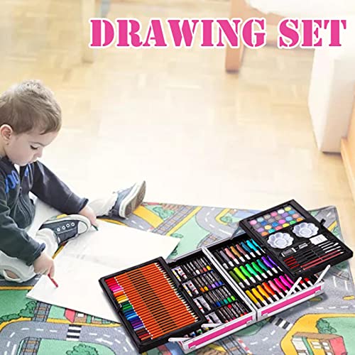 Conjunto de arte profissional, conjunto de 145 peças de pintura de luxo para esboços e colorir, supr