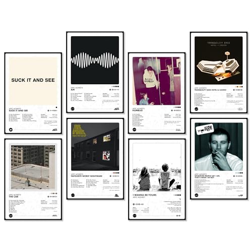 Image of Thepaper9store Pack of 8 - Arctic Monkeys Music Album Art Wall Posters (8.4 x 12 Inch) Adhesive Tape Included | Aesthetic Wall Decor for Bedroom, Living Room, Office