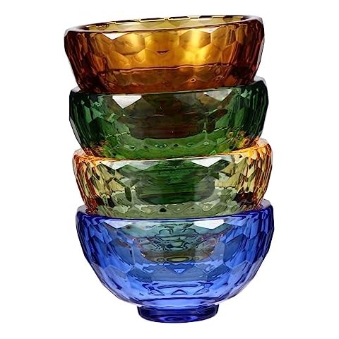 Yardenfun 4Pcs Crystal Water Offering Bowls Cover