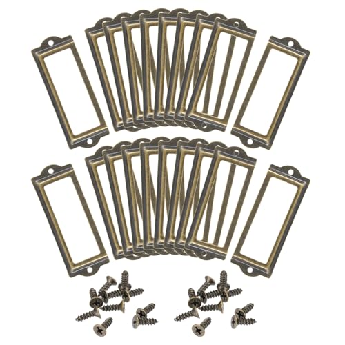 Porte-étiquettes en métal bronze 83x30 mm pour tiroir lot de 40