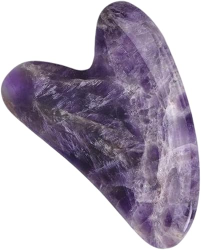 SHARVGUN Gua Sha Scraping Masaje Facial Herramienta Piedra Amatista para Cara Cuerpo SPA Terapia de Acupuntura Tratamiento de Punto de Gatillo