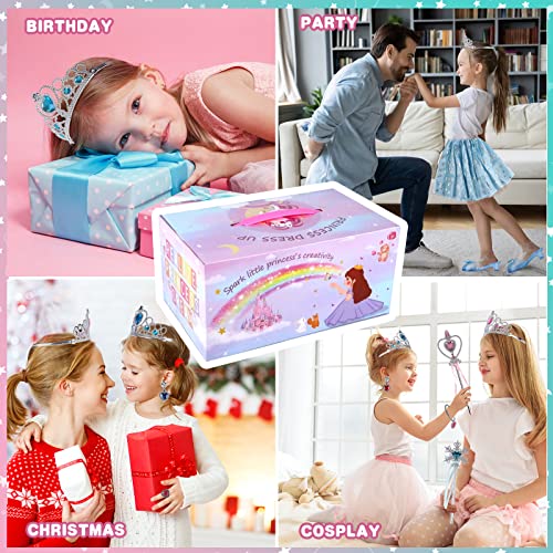 Princess Dress Up Shoes and Jewelry Boutique, Princess Role Play Set incl Cloak,Color Skirts,Shoes,Crowns,Bags, Princess… - Image 3