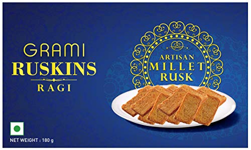 Grami Superfoods Ragi Millet Jaggery Rusk Healthy Combo 2 Packs - Made ...