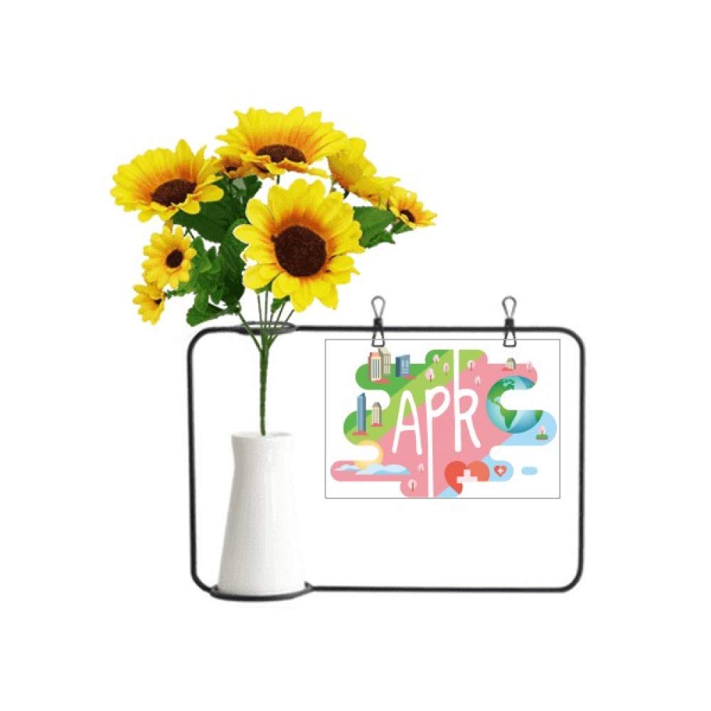 Vases de tournesol artificiels pour décorer le salon en avril avec carte