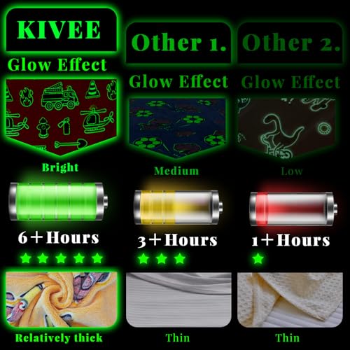 Image of Toddler Blankets for Boys, Glow in The Dark Fire Truck Throw with Tractor, Excavator Construction Toys, Birthday Kindergarten Graduation Gifts for Boys, Kids Blanket Car Room Decor, 50 inchx60 inch
