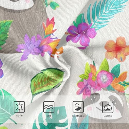 Cute Sloth Flower Colorful Panties Little Girl Toddler Underwear Floral Cotton Animal Briefs Kids Undies 2t3