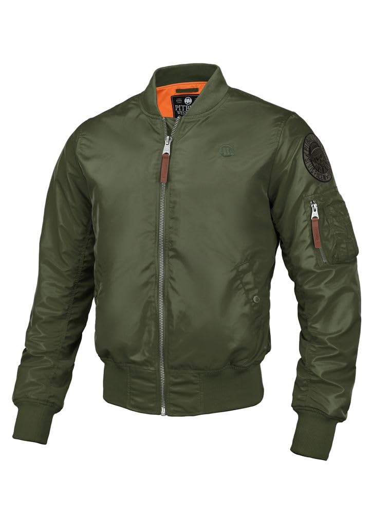 PITBULL - Giacca Uomo Mezza Stagione Flyers Bomber, Giubbotto Uomo Primaverile Autunnale, Bomber Jacket, Mens Jacket, Giubotti, Le Cerniere in Metallo, Giubino - Giacca Estiva