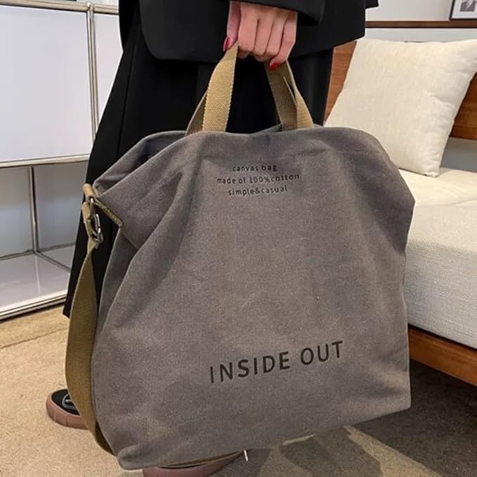 Bolso Tote de moda con gran capacidad y cierre gris miniatura 1