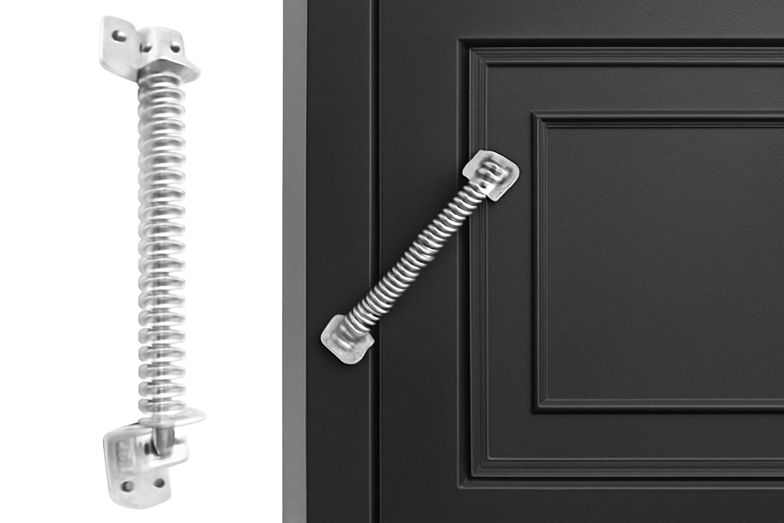 Garden Mile Silver Heavy Duty 10" Adjustable Garden Gate Spring Closer Self Closing Gate Spring Hardware Metal Springs Closure For Light & Heavy Duty Wooden Gates, Door Fence & Garden Gate Closer