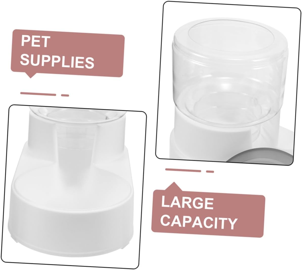 2pcs Automatic Feeder and Water Dispenser for Cats and Dogs Gravity Feeding Design Compact and Durable Pet Supplies No Spill Dog Bowl Self-Filling Water Bowl