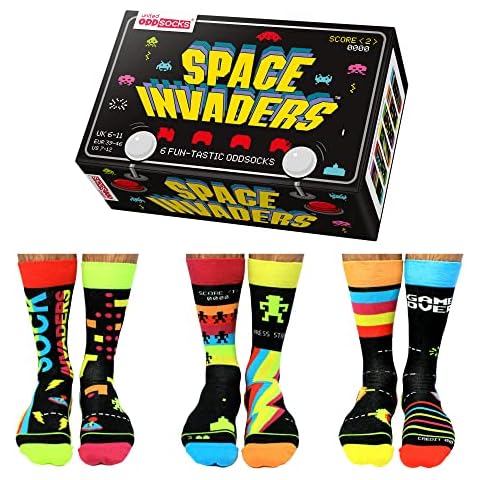 United Oddsocks Space Invaders Novelty Socks Cover