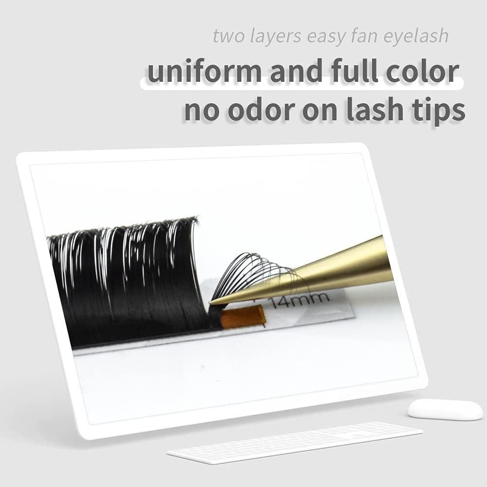 NAGARAKU Auto Fan Lash 2 Layers Volume Eyelash Extensions 0.05 D Curl 8mm Length Natural Professional False Lashes Supplies Cluster 2D 3D 4D 5D 6D 10D Russian Easy Fan Lash - Image 4