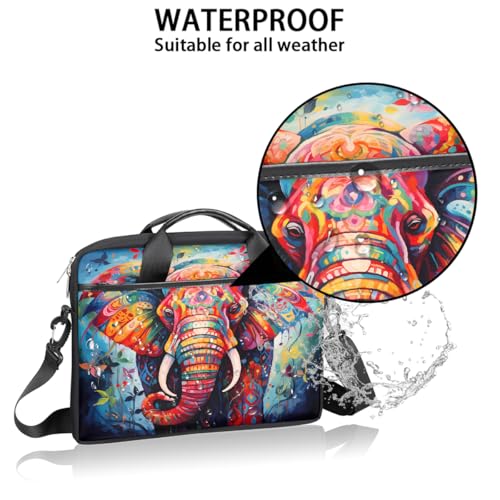 Bolso para laptop con elefante boho pintura al óleo 15 pulg miniatura 3