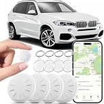 4 Pack GPS Tracker for Vehicles,No Monthly Fee Car GPS Tracker with 4 Waterproof Cases and Keyrings,Mini Hidden Car Tracker Compatible with Apple Find My (iOS Only) - White
