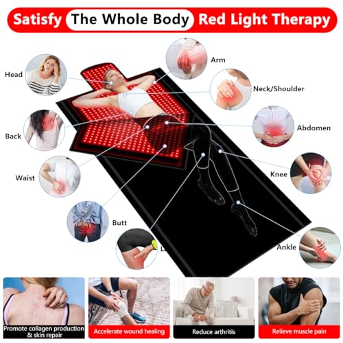Image of 2025 New Large (L84''XW33''~55'') Red Light Blanket for Full Body with 2680 Pcs LED, Full Body Infrared Red Light Mat Devices, Adjustable Timer and Intensity Infrared Therapy Sleeping Bag