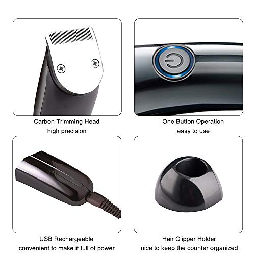 Sunbaca Kit de aparador de cabelo elétrico Aparador de pêlos sem fio com pentes de guia Suporte para