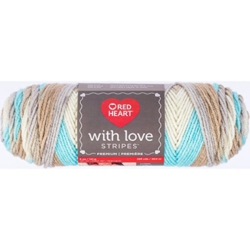 Image of Red Heart With Love Yarn, Stripe - Sandbar Stripe