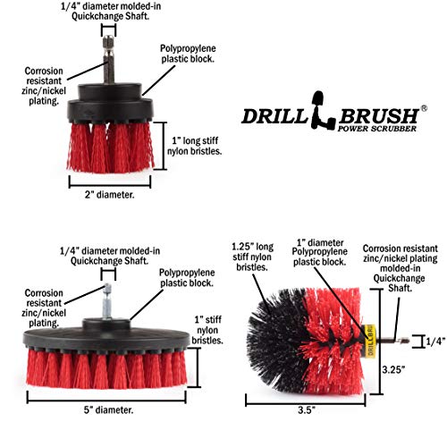 Outdoor - Cleaning Supplies - Horse - Ranch - Farm - Barn - Drill Brush - Stiff Bristle Scrubber Kit for - Rubber Mat - Water Trough - Fountain - Feed Buckets -Concrete - Stone - Brick - Spin Brush - Thumbnail 5