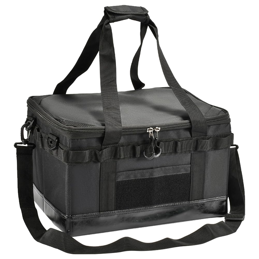 Fiorky Large Camping Storage Bag, 32L Cooking Utensil Organizer Multi Compartments Outdoor Camping Storage Bag Camping Utility Tote Bag Multifunctional for Hiking BBQs Utensils Organizer