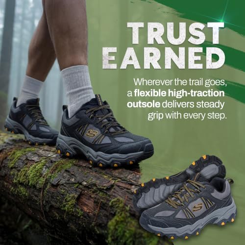 Image of Skechers Men's Stamina AT Upper Stitch | Casual, Trail, Memory Foam, DuraLeather Mesh Upper, Shock-Absorbing Midsole