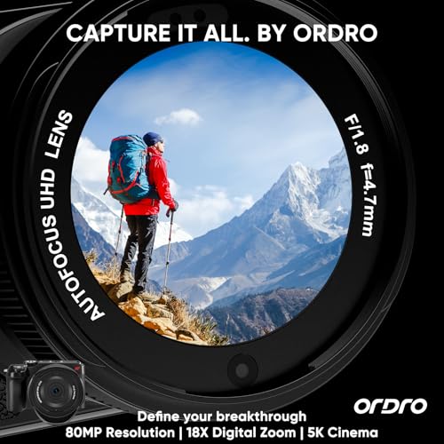 Cámara digital ORDRO D130 80MP 5K con zoom 18X miniatura 2