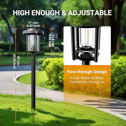 Solpex Solar Lights Outdoor Garden, 6 Pack LED Solar Powered Garden Lights, Waterproof Pathway Lighting for Patio, Landscape, Walkway(Warm White) - Image 5