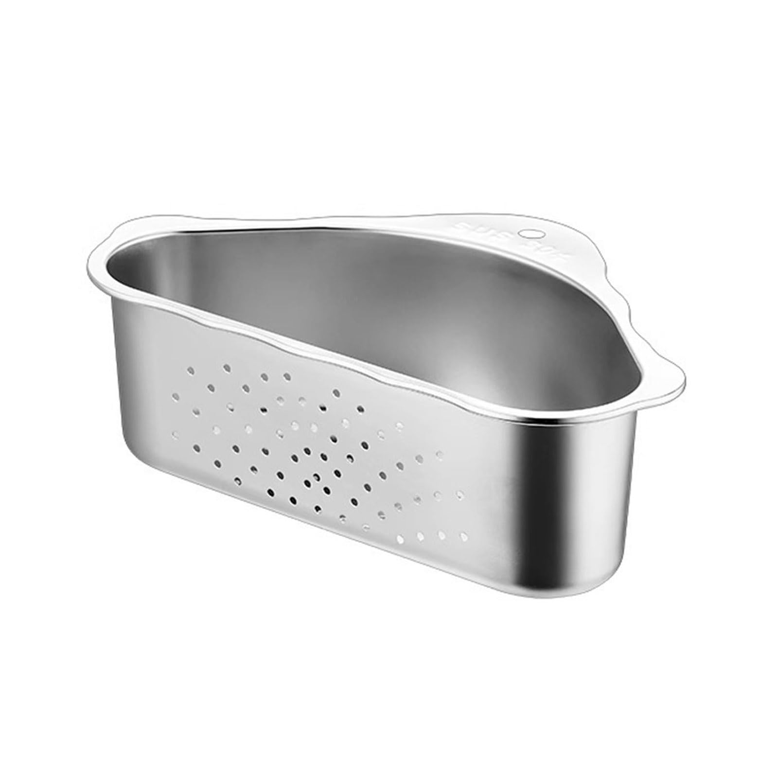 HDOYTXXM Triangular Sink Drainer Basket Food Safe Steel Meshes Drying Rack Multipurpose Function Food Strainer Storage Organizers Triangular Kitchen Sink Drain Rack