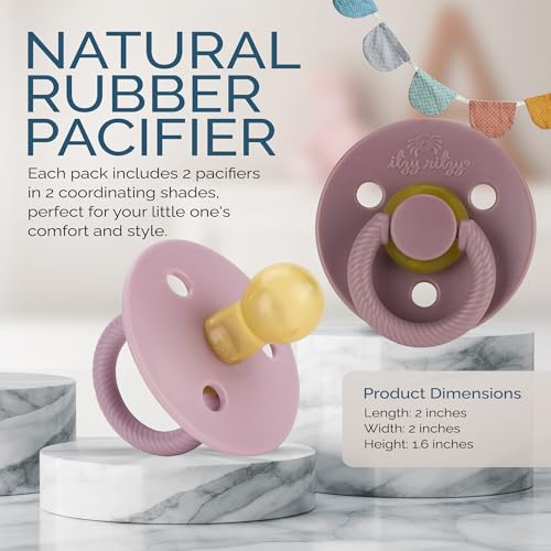 image for Itzy Ritzy Natural Rubber Pacifiers, Set of 2 – Natural Rubber Newbo